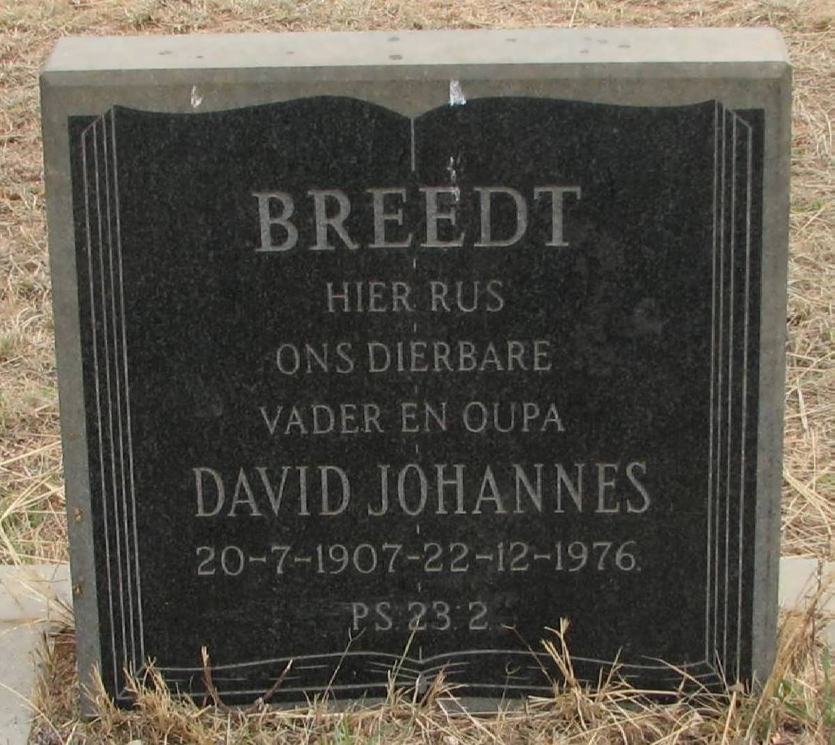 BREEDT David Johannes 1907-1976