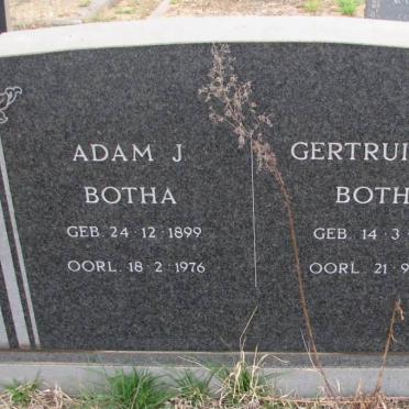 BOTHA Adam J. 1899-1976 & Gertruida S. 1905-1979