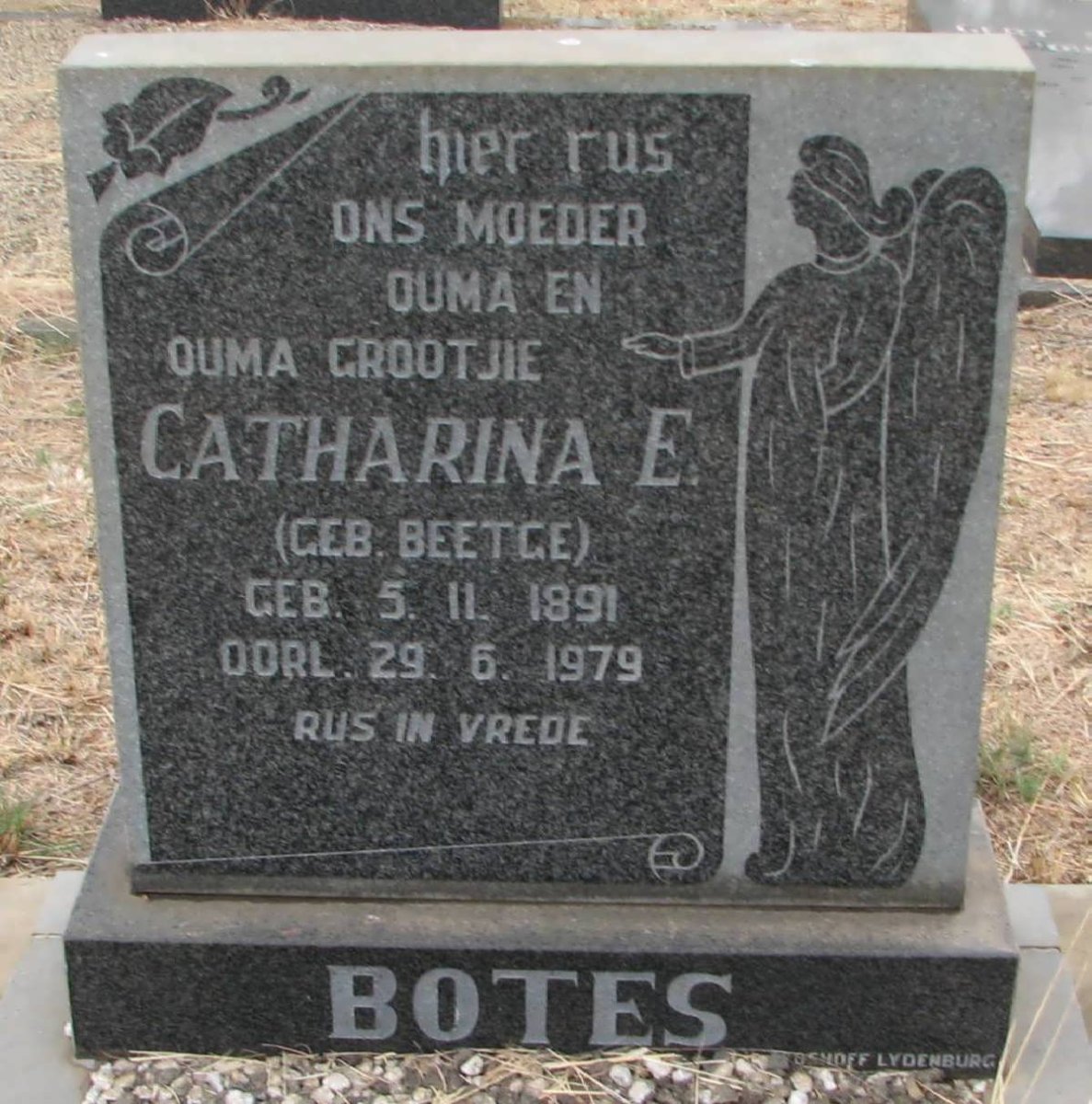 BOTES Catharina E. nee BEETGE 1891-1979