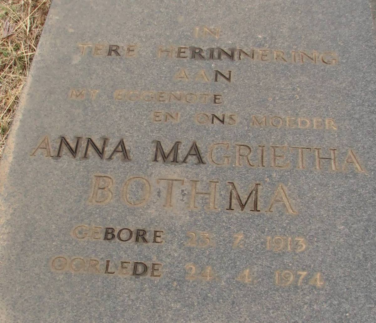 BOTHMA Anna Magrietha 1913-1974