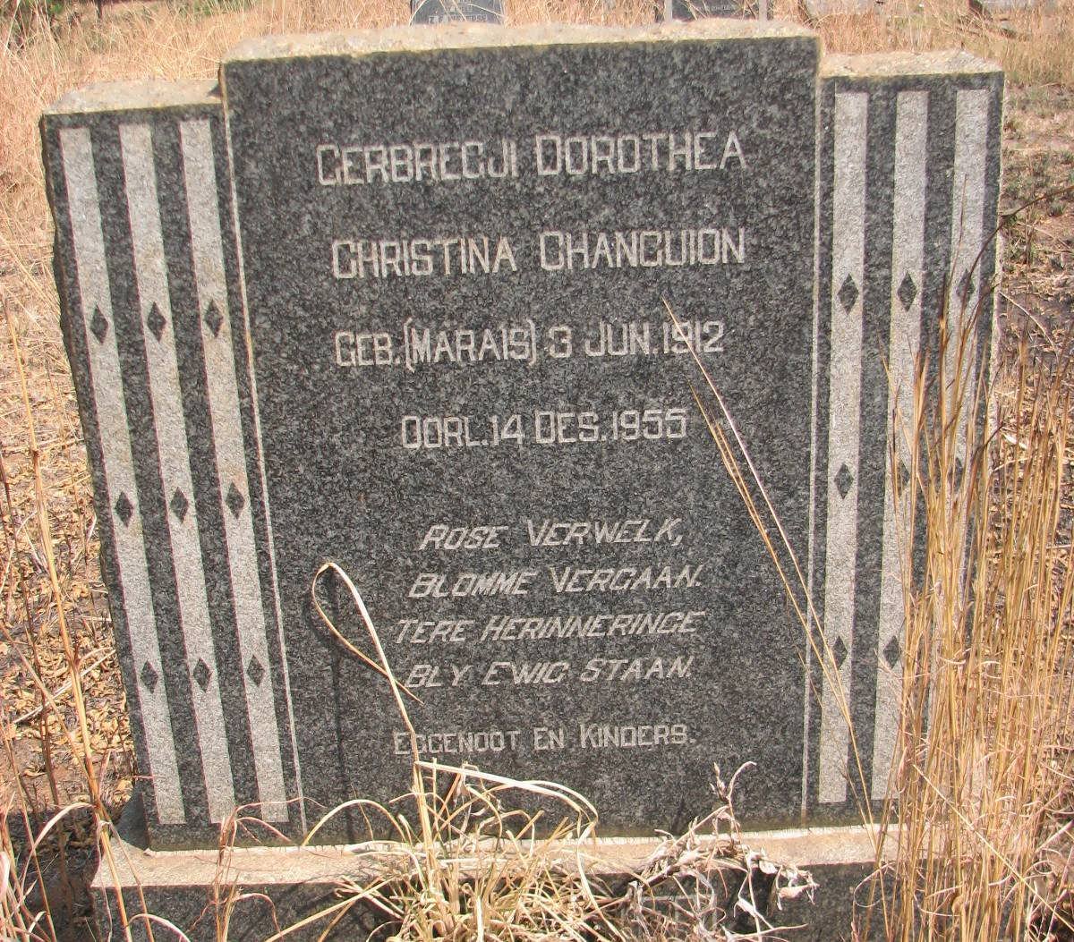 CHANGUION Gerbregt Dorothea Christina nee MARAIS 1912-1955