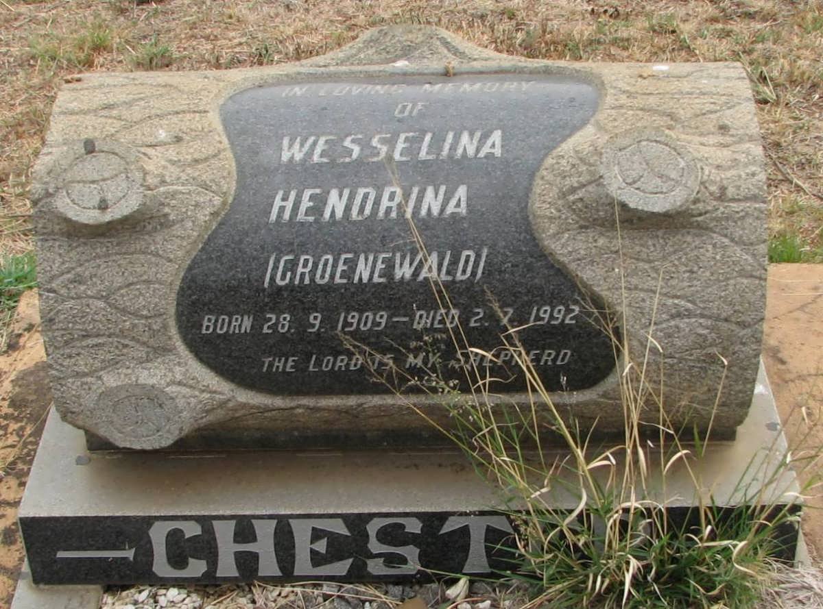 CHESTER Wesselina Hendrina nee GROENEWALD 1909-1992