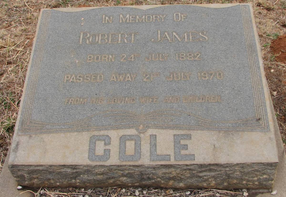 COLE Robert James 1882-1970