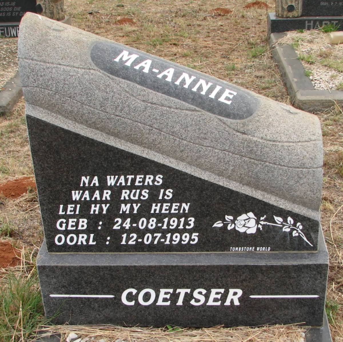 COETSER Annie 1913-1995