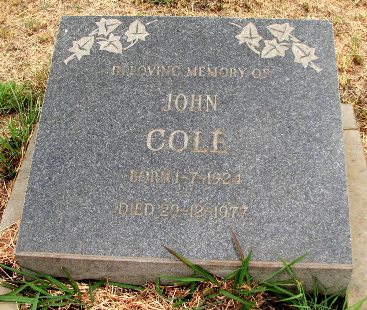 COLE John 1924-1977