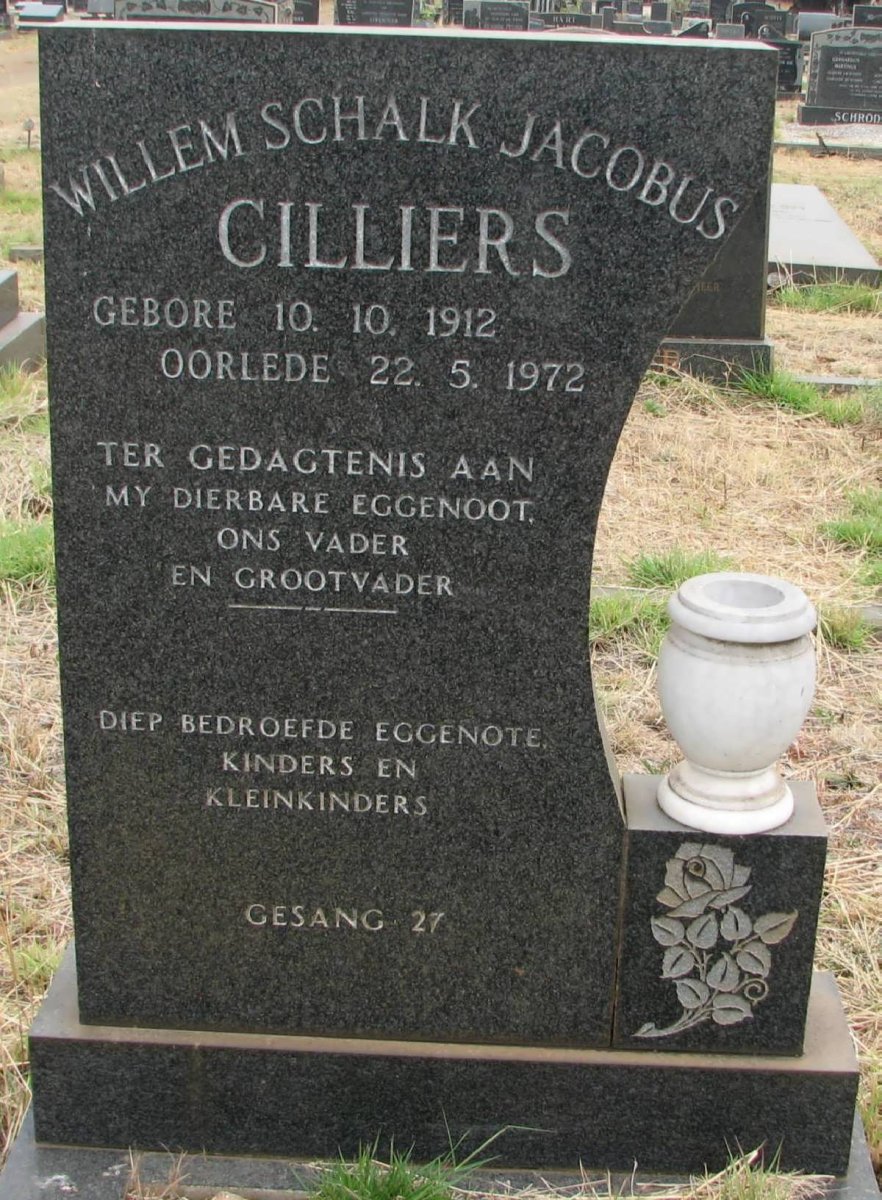 CILLIERS Willem Schalk Jacobus 1912-1972