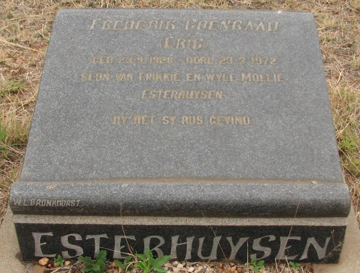ESTERHUYSEN Frederik Coenraad 1928-1972