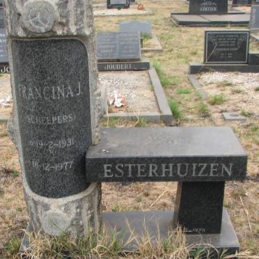 ESTERHUIZEN Francina J. nee SCHEEPERS 1931-1977