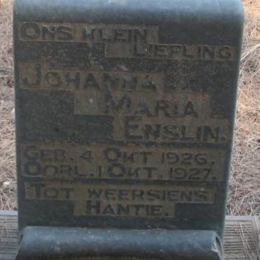ENSLIN Johanna Maria 1926-1927
