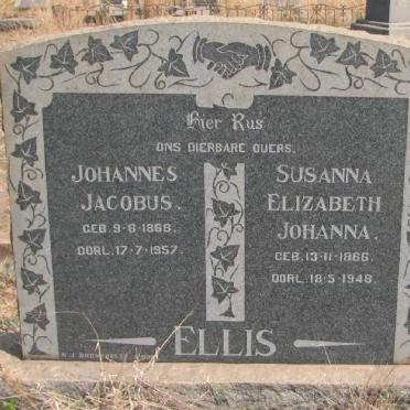 ELLIS Johannes Jacobus 1868-1957 &amp; Susanna Elizabeth Johanna 1866-1948