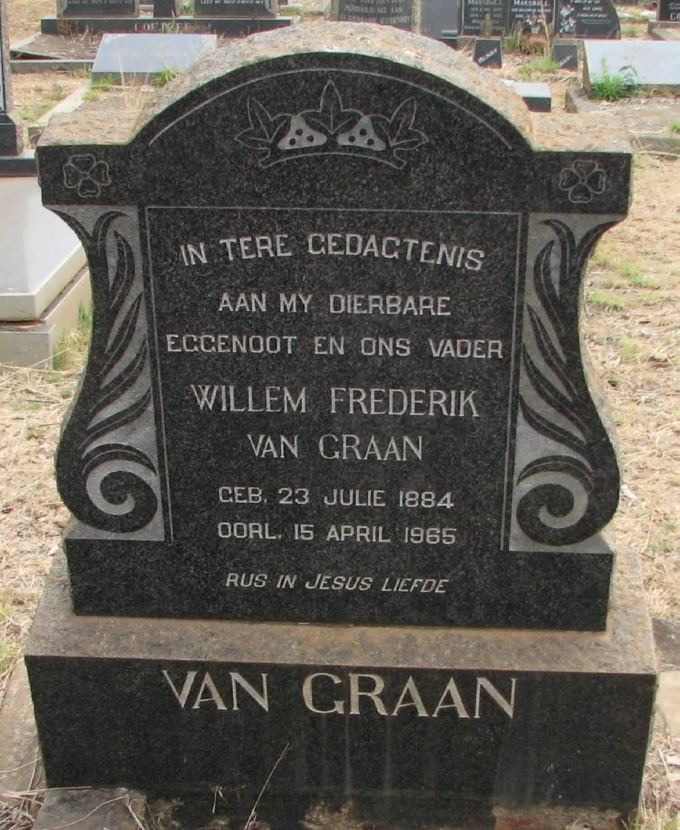 GRAAN Willem Frederik, van 1884-1965