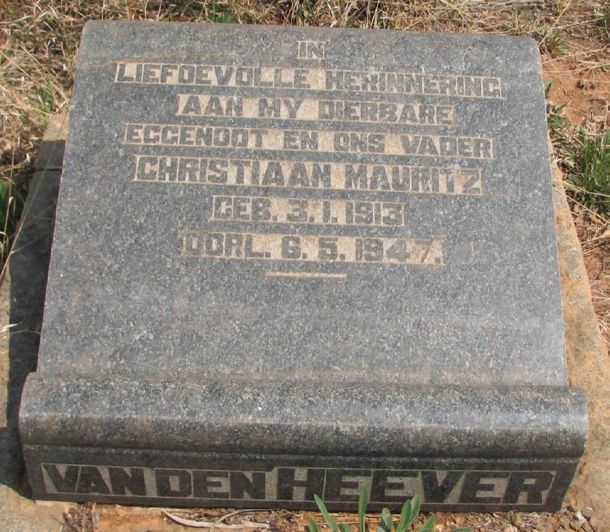 HEEVER Christiaan Mauritz, van den 1913-1947