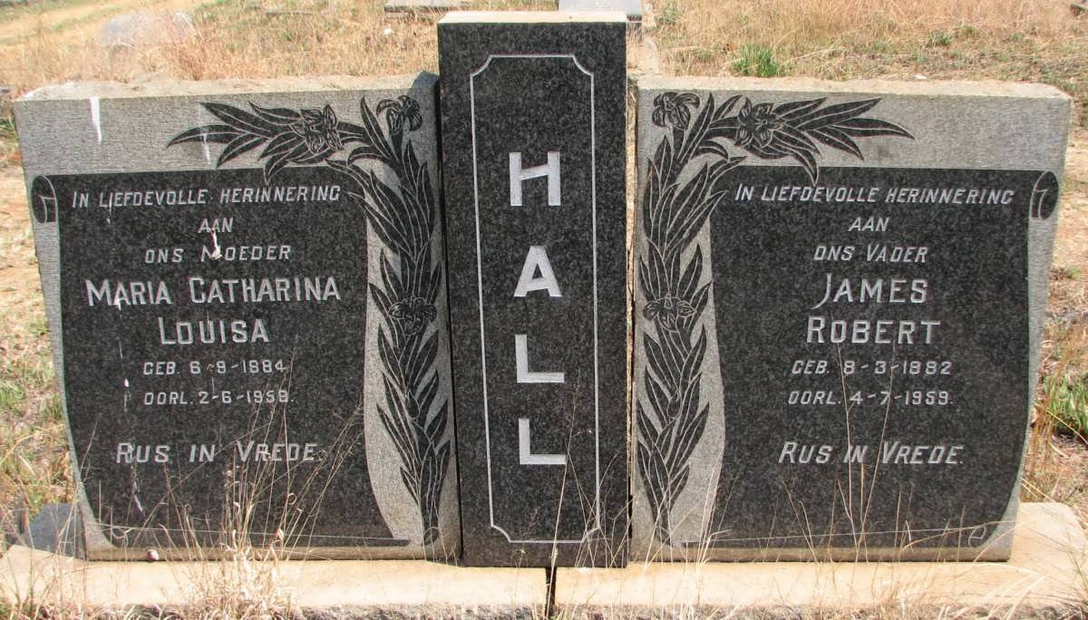 HALL James Robert 1882-1959 &amp; Maria Catharina Louisa 1884-1959
