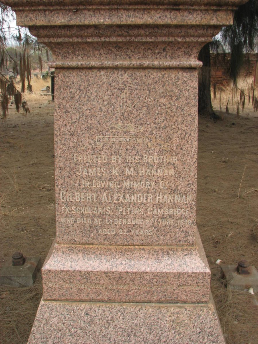 HANNAN Gilbert Alexander -1898