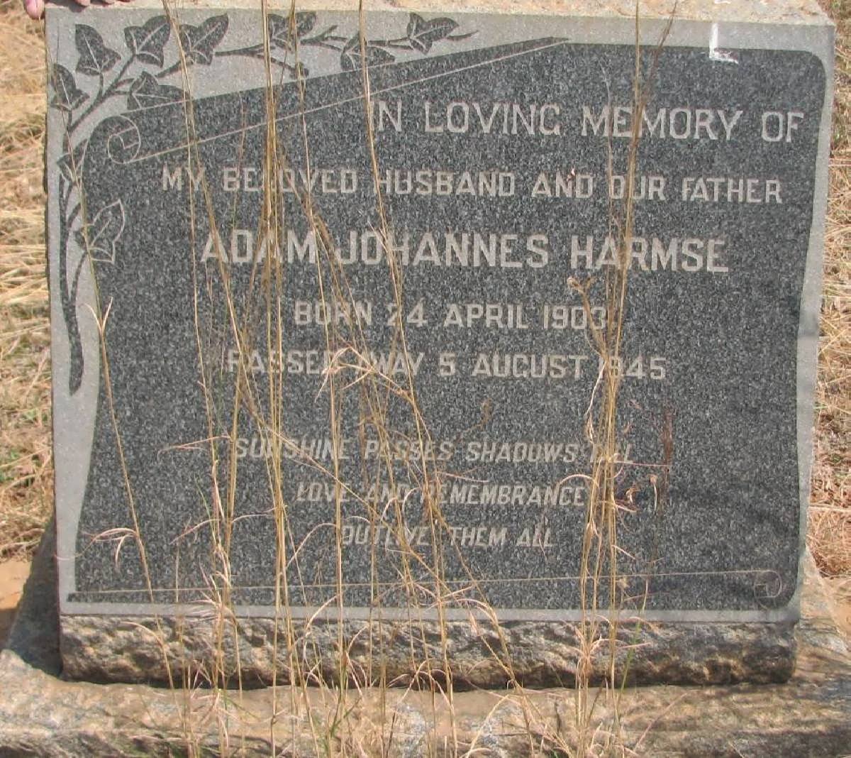 HARMSE Adam Johannes 1903-1945