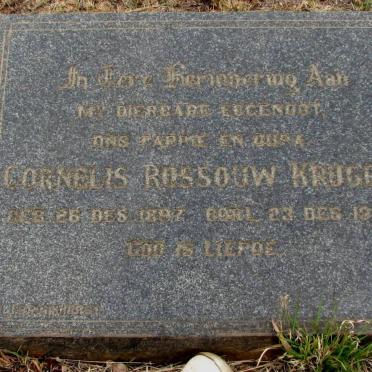 KRUGER Cornelis Rossouw 1897-1986