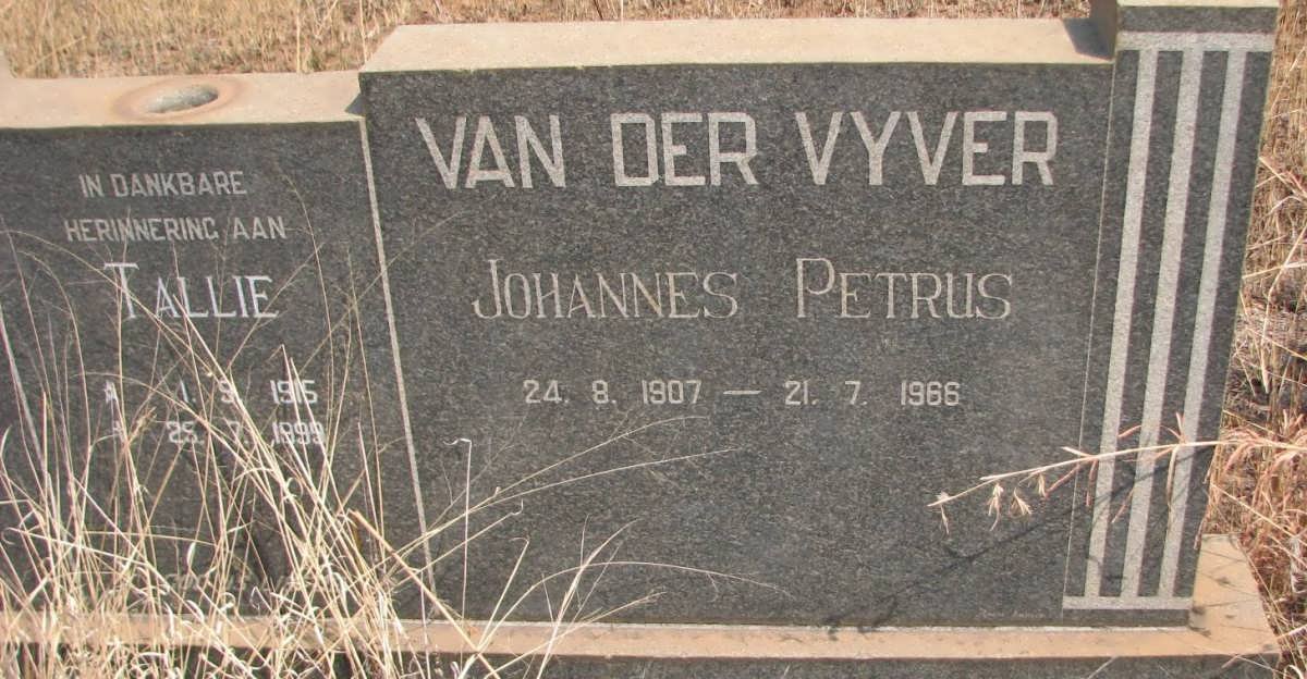 VYVER Johannes Petrus, van der 1907-1966