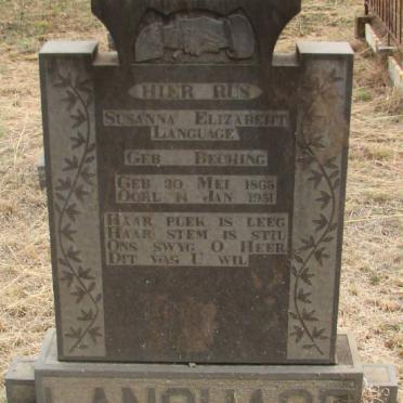 LANGUAGE Susanna Elizabeth nee BECHING 1865-1951