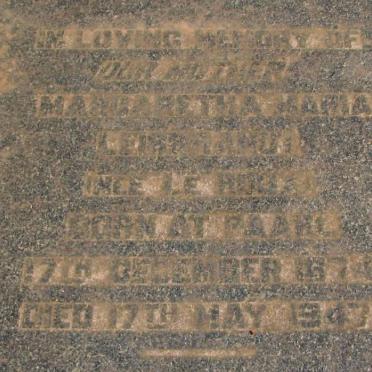 LEIBBRANDT Margaretha Maria nee LE ROUX 1874-1943