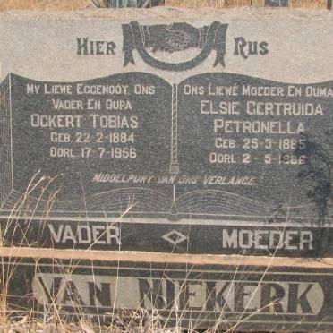 NIEKERK Ockert Tobias, van 1884-1956 &amp; Elsie Gertruida Petronella 1885-1966
