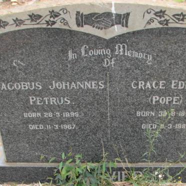 OLIVIER Jacobus Johannes Petrus 1899-1967 &amp; Grace Edith POPE 1894-1981