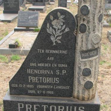 PRETORIUS Hendrina S.P. nee LANGUAGE 1885-1968