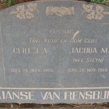 RENSBURG Gert J.A., Janse van -1965 &amp; Jacoba M. STEYN -1969