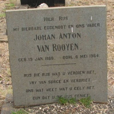 ROOYEN Johan Anton, van 1888-1964