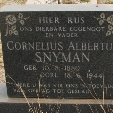 SNYMAN Cornelius Albertus 1880-1944