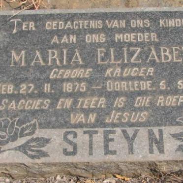 STEYN Maria Elizabeth nee KRUGER 1875-1963