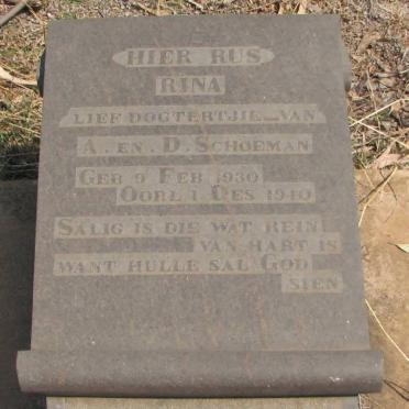 SCHOEMAN Rina 1930-1940