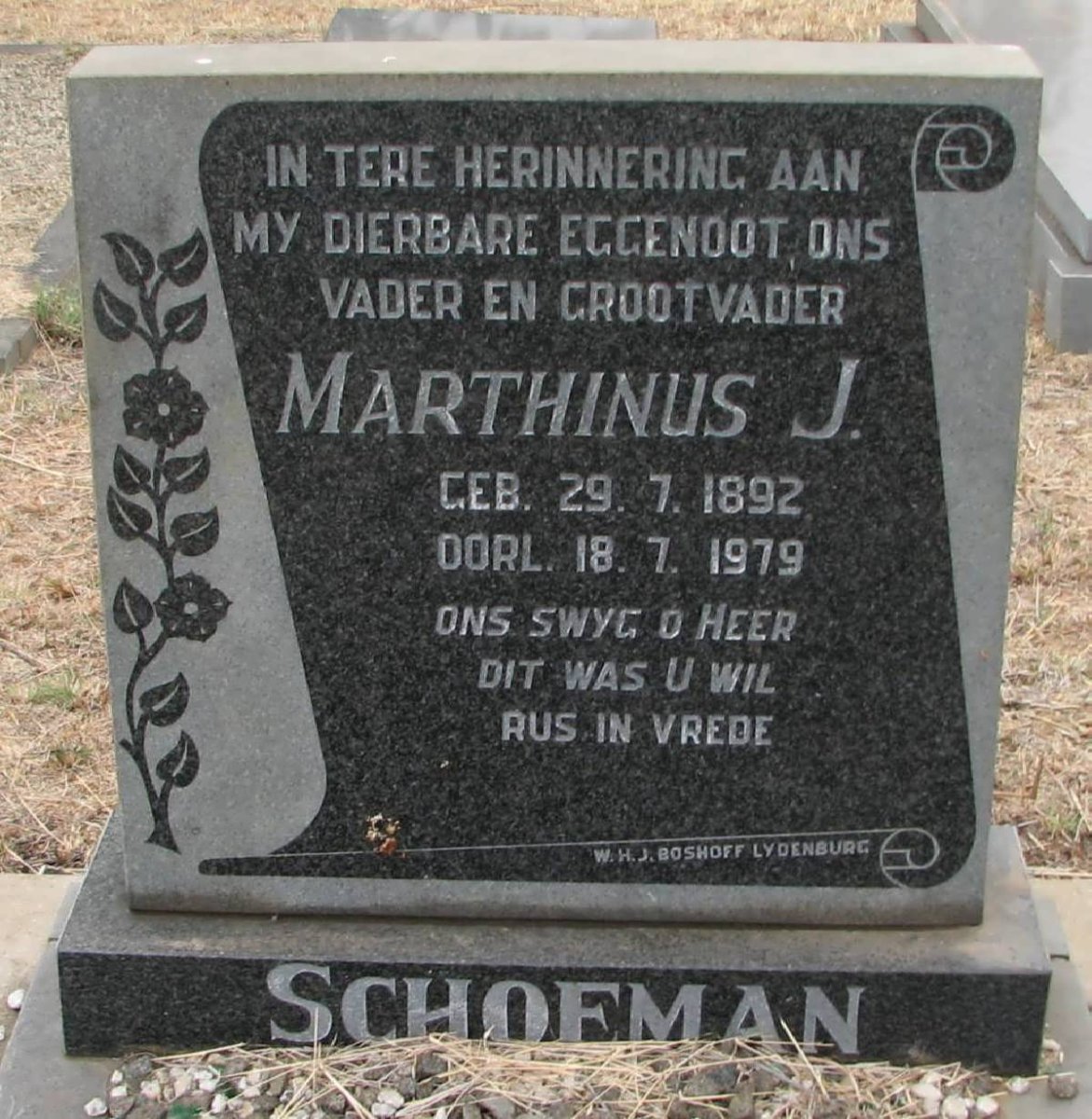 SCHOEMAN Marthinus J. 1892-1979