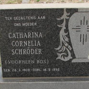 SCHRODER Catharina Cornelia nee BOS 1909-1992