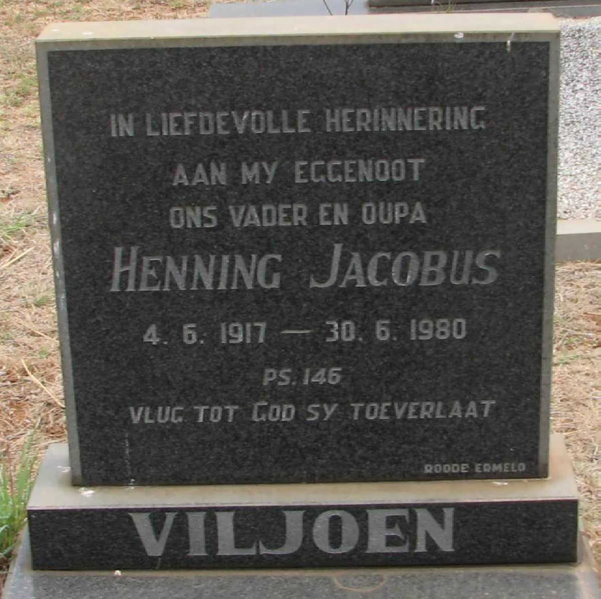 VILJOEN Henning Jacobus 1917-1980