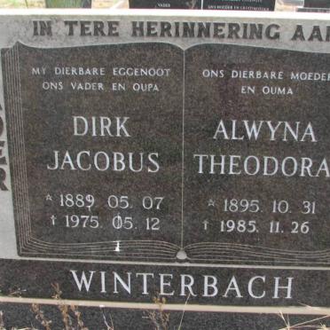 WINTERBACH Dirk Jacobus 1889-1975 &amp; Alwyna Theodora 1895-1985