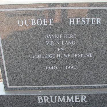 BRUMMER Ouboet 1940-1990 &amp; Hester 1940-1990