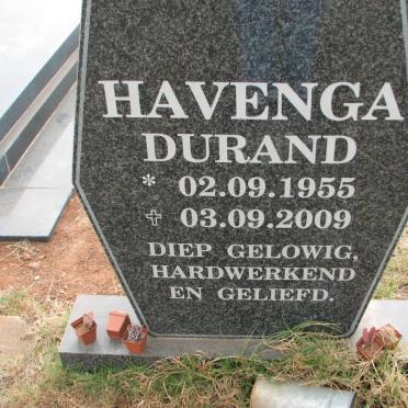 HAVENGA Durand 1955-2009