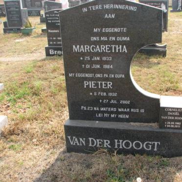 HOOGT Pieter, van der 1932-2002 &amp; Margaretha 1933-1984