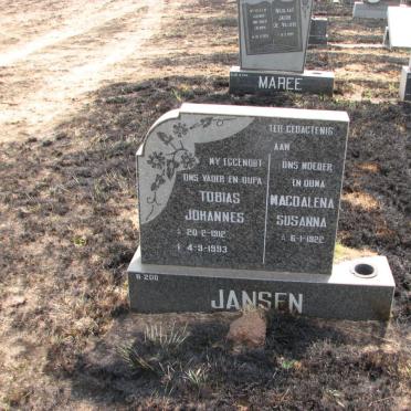 JANSEN Tobias Johannes 1912-1993 &amp; Magdalena Susanna 1922-