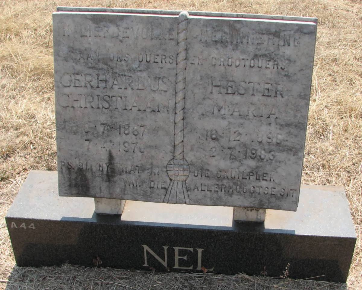 NEL Gerhardus Christiaan 1887-1970 &amp; Hester Maria 1896-1986