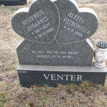 VENTER Josephius Johannes 1937-1995 &amp; Aletta Petronella 1939-