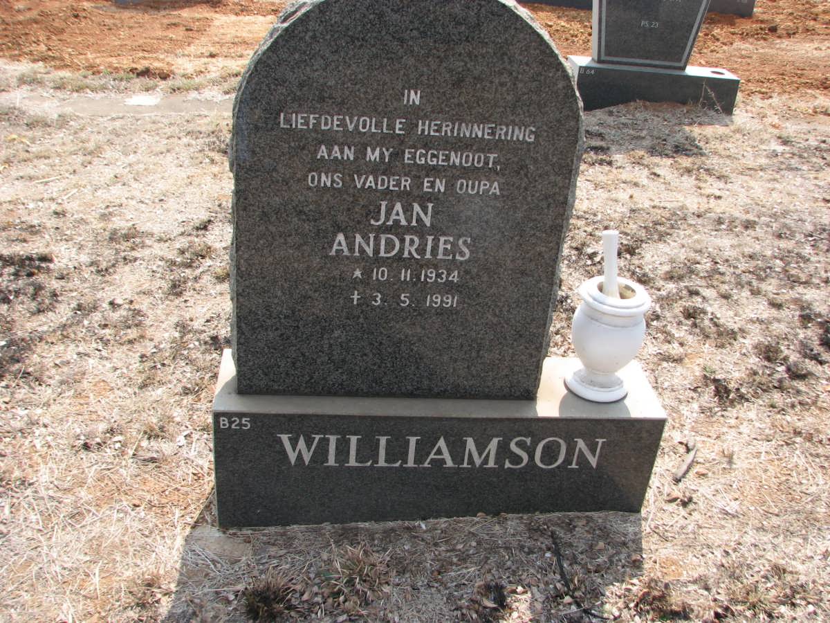 WILLIAMSON Jan Andries 1934-1991