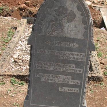 GOUWS Anna Magrietha nee COETSER 1882-1936