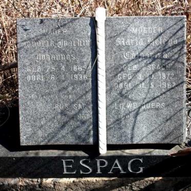ESPAG Hendrik Joachim Johannes 1865-1936 &amp; Maria Helena Catharina ESPAGH 1872-1967