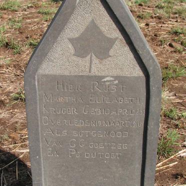 TOIT Martha Elizabeth, du previously COETZEE nee KRUGER 1853-1916