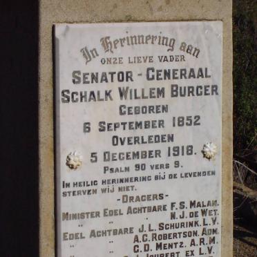 BURGER Schalk Willem 1852-1918