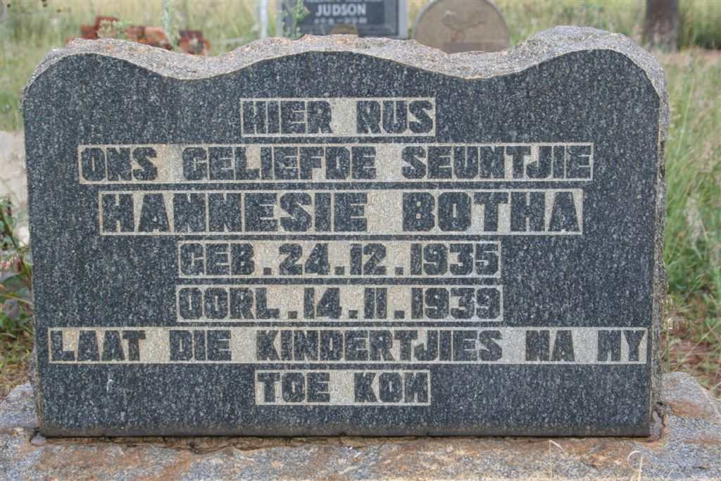 BOTHA Hannesie 1935-1939