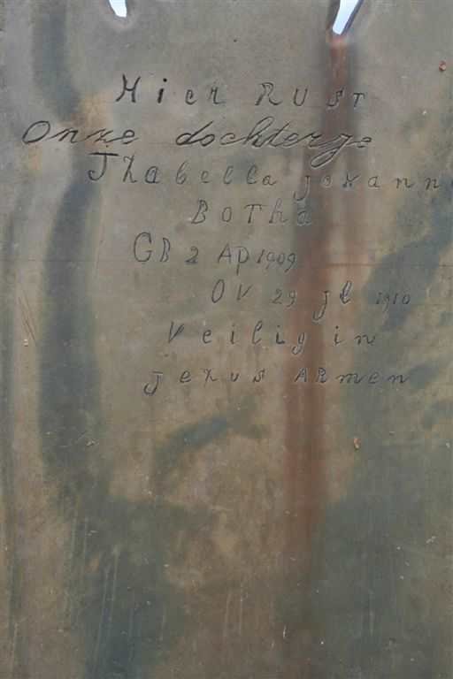 BOTHA Jzabella Johanna 1909-1910