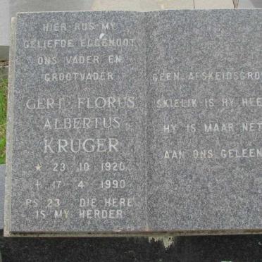 KRUGER Gert Florus Albertus 1926-1990