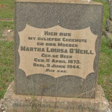 O'NEILL Martha Louisa nee DE BEER 1873-1944